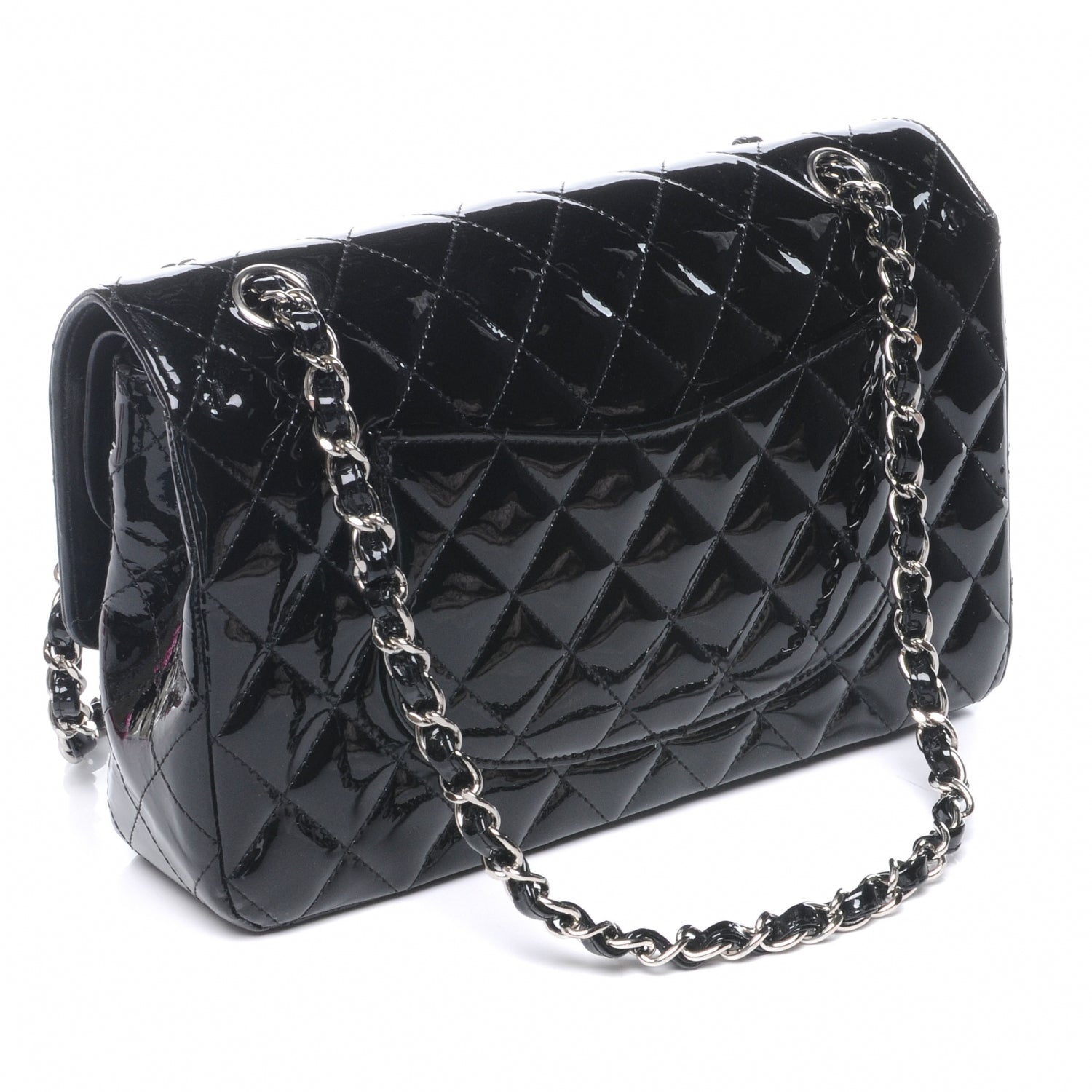 Chanel Glitter Patent Quilted Evening Star Medium Double Flap Black 3 of 8
