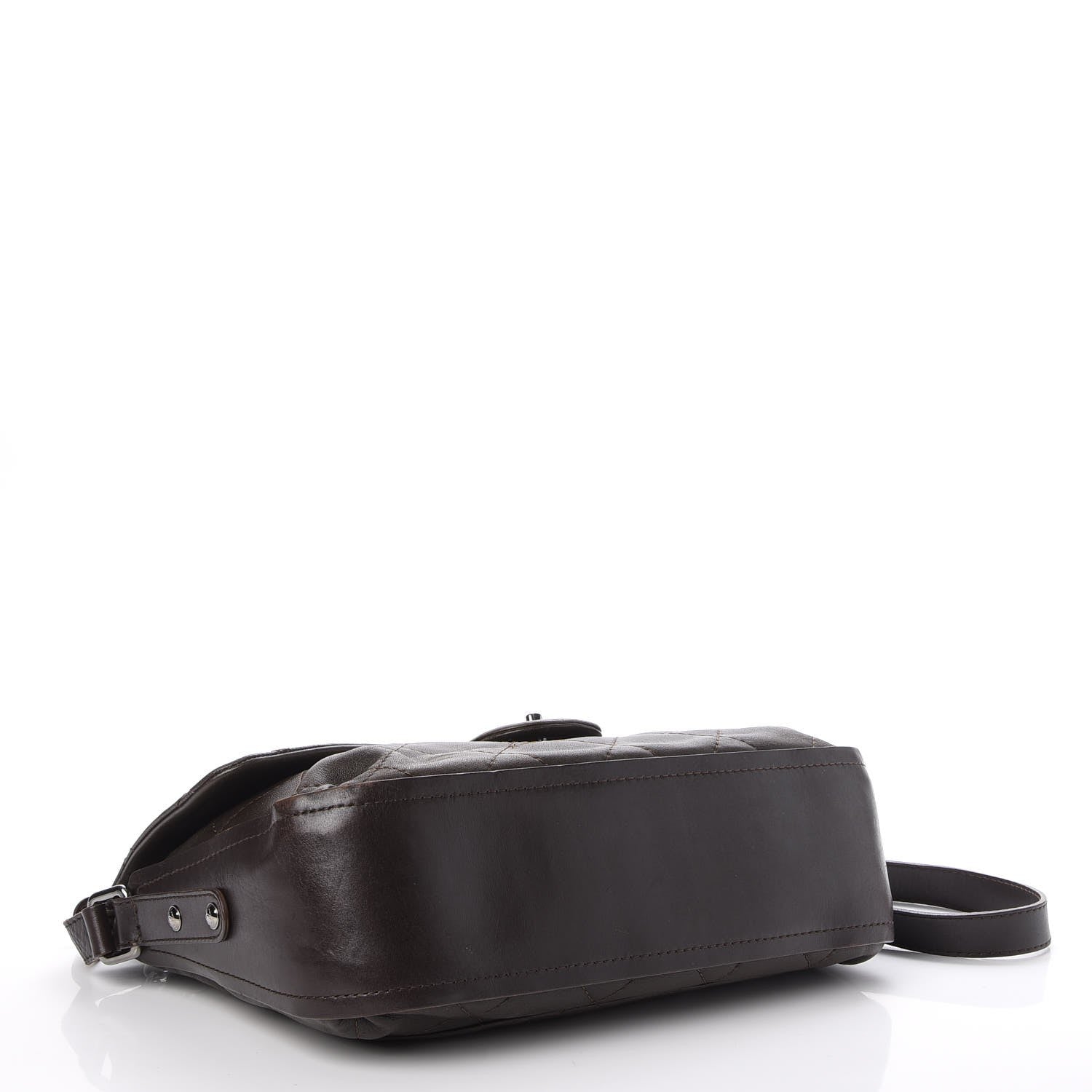 Chanel Lambskin Stitched Messenger Bag Brown 5 of 16