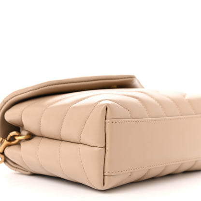 Saint Laurent Calfskin Y Quilted Monogram Toy Loulou Crossbody Bag Nude Powder 9 of 11