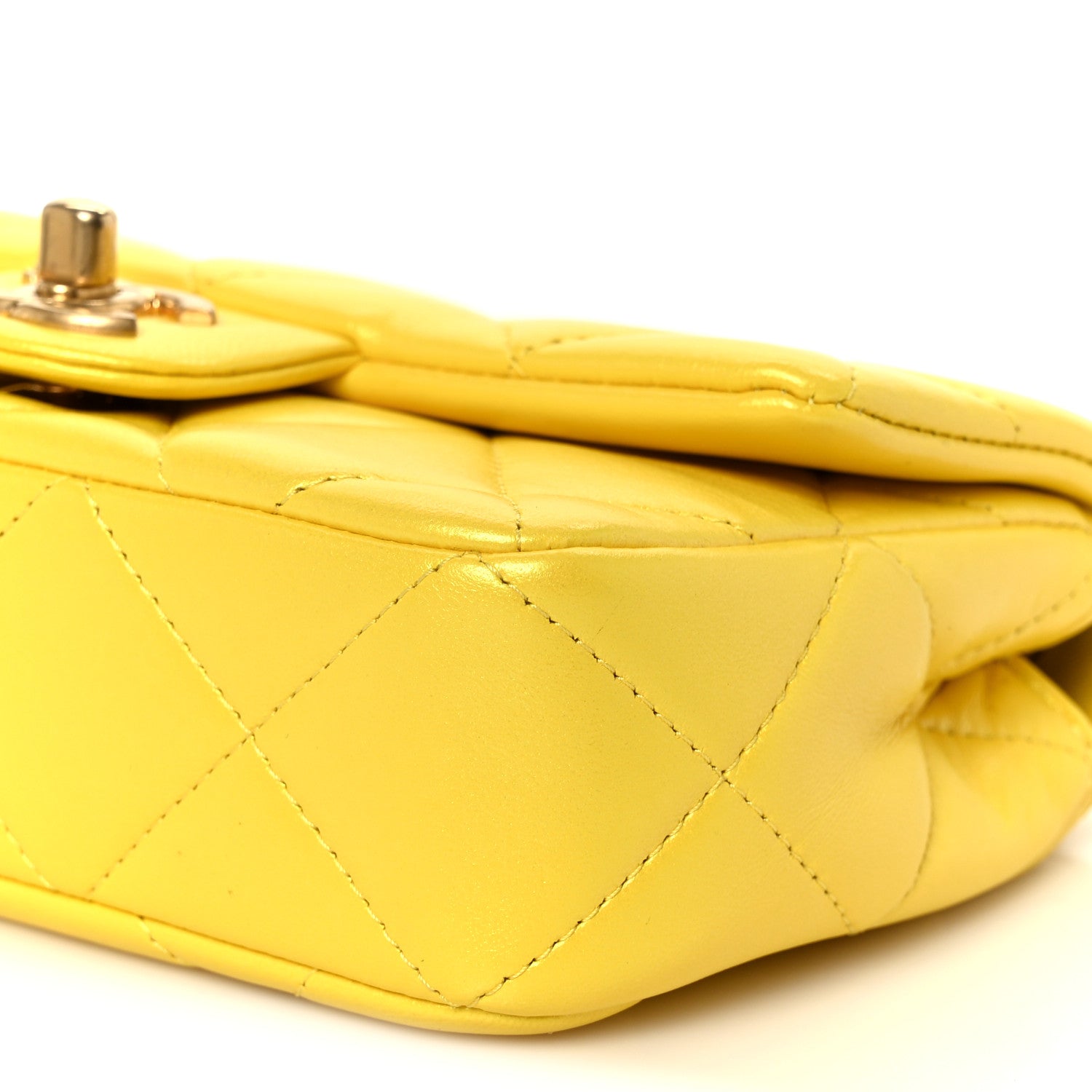 Chanel Pearly Lambskin Pearl Quilted Mini Flap Yellow 11 of 11