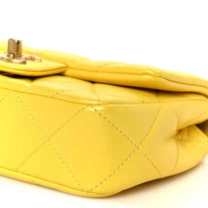 Chanel Pearly Lambskin Pearl Quilted Mini Flap Yellow 11 of 11