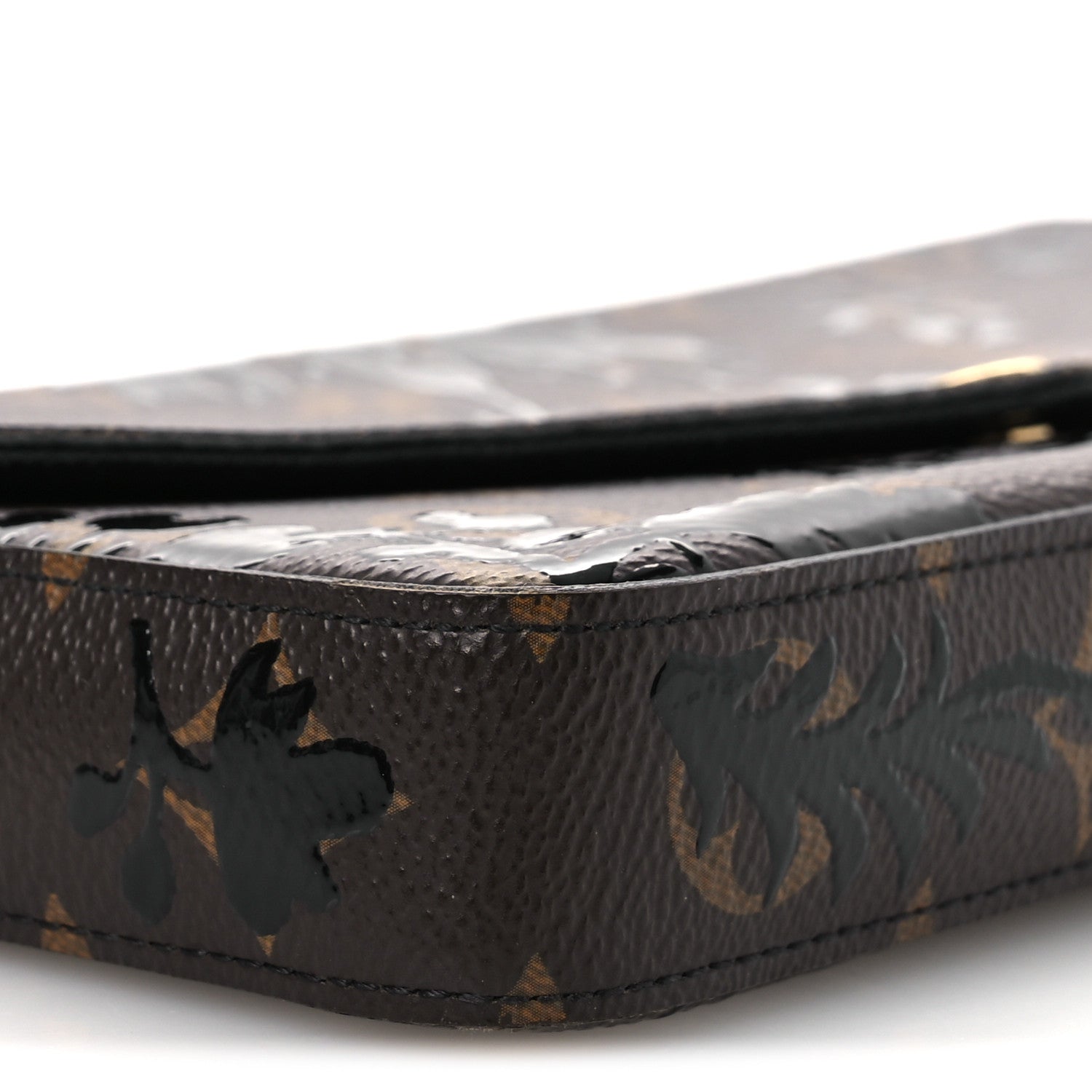 Louis Vuitton Monogram Blossom Pochette Felicie Chain Wallet Black 10 of 14