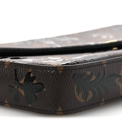 Louis Vuitton Monogram Blossom Pochette Felicie Chain Wallet Black 10 of 14