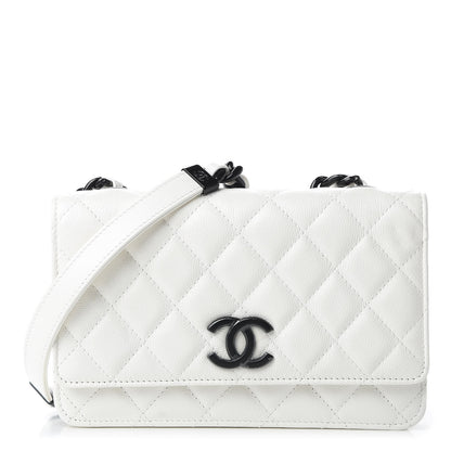 Chanel Caviar Quilted My Everything Wallet On Chain WOC White 1 of 10