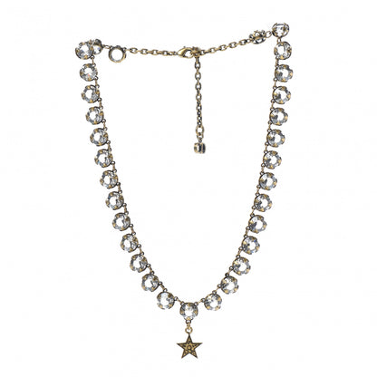 Christian Dior Crystal Star Necklace Gold 3 of 5