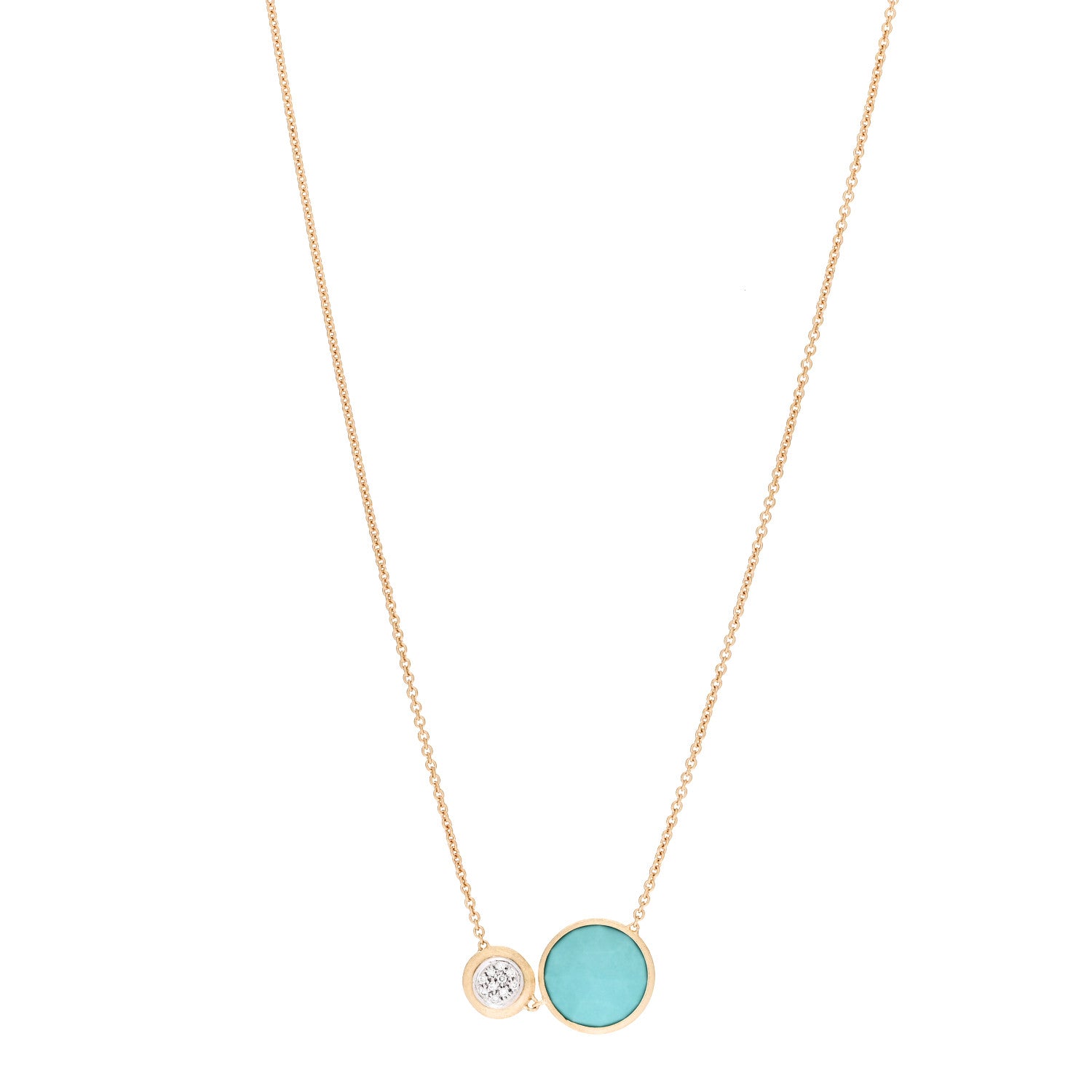 Marco Bicego 18K Yellow Gold Diamond Turquoise Jaipur Necklace 1 of 5