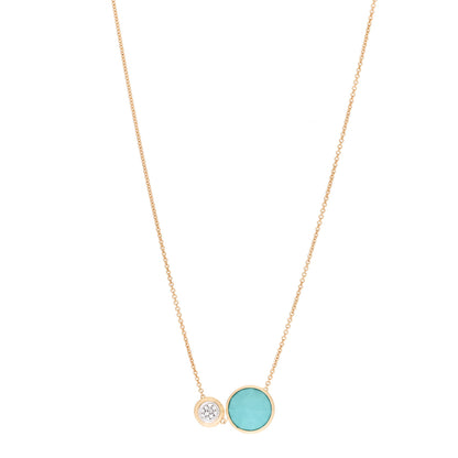 Marco Bicego 18K Yellow Gold Diamond Turquoise Jaipur Necklace 1 of 5