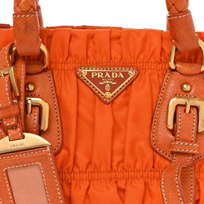 Prada Tessuto Nylon Gaufre Shopping Satchel Papaya 7 of 10