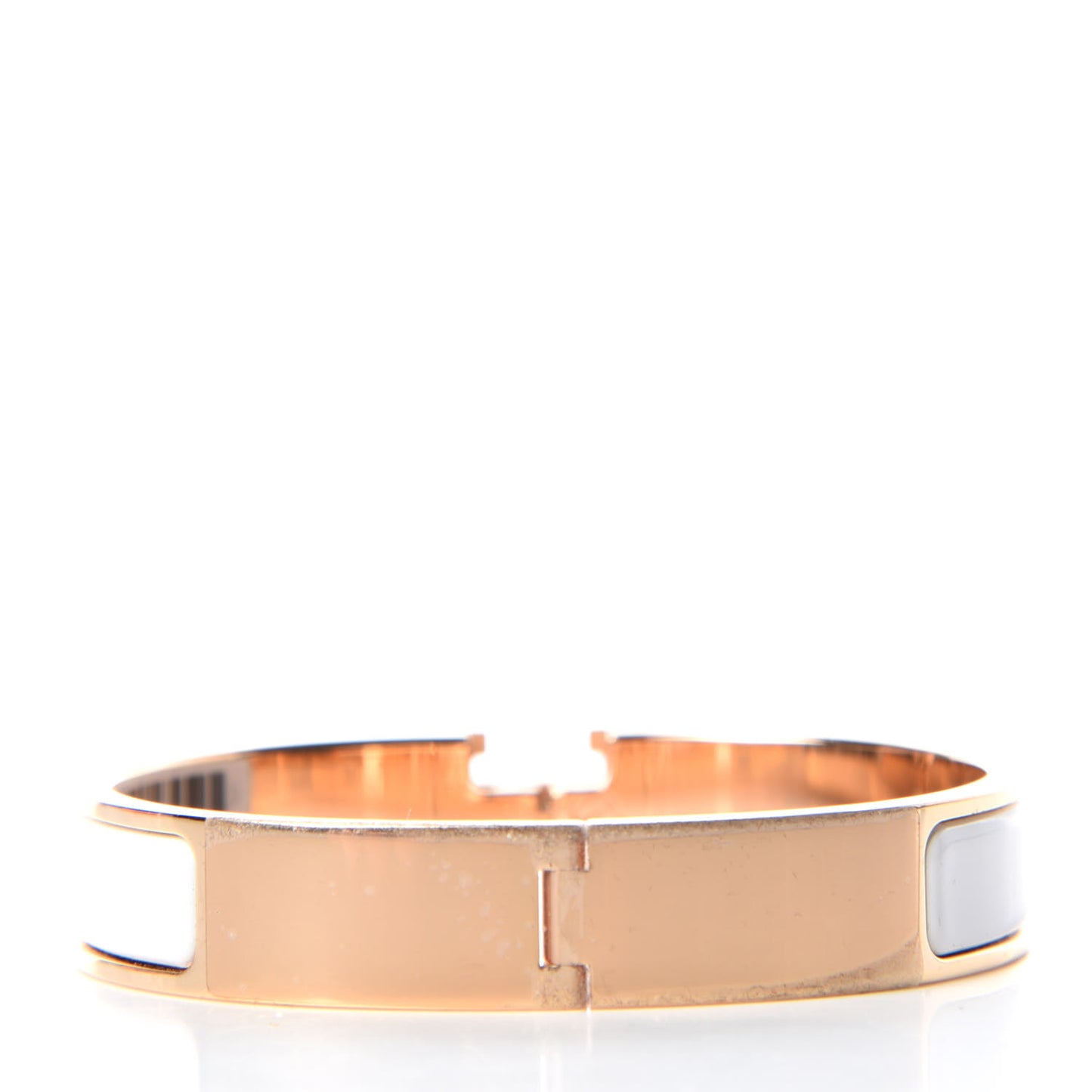 Enamel Narrow Clic Clac H Bracelet GM White