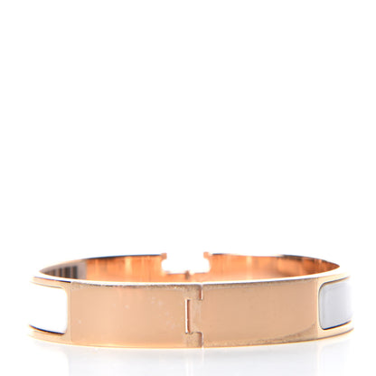 Hermes Enamel Narrow Clic Clac H Bracelet GM White 3 of 7