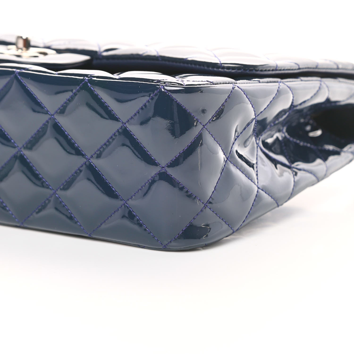 Chanel Patent Quilted Jumbo Single Flap Navy 11 of 13
