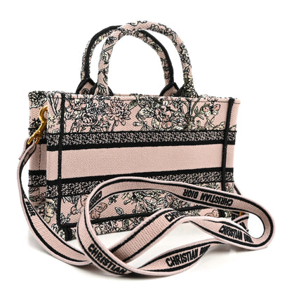 Christian Dior Canvas Embroidered Mini Book Tote With Strap Pink Multicolor 3 of 11