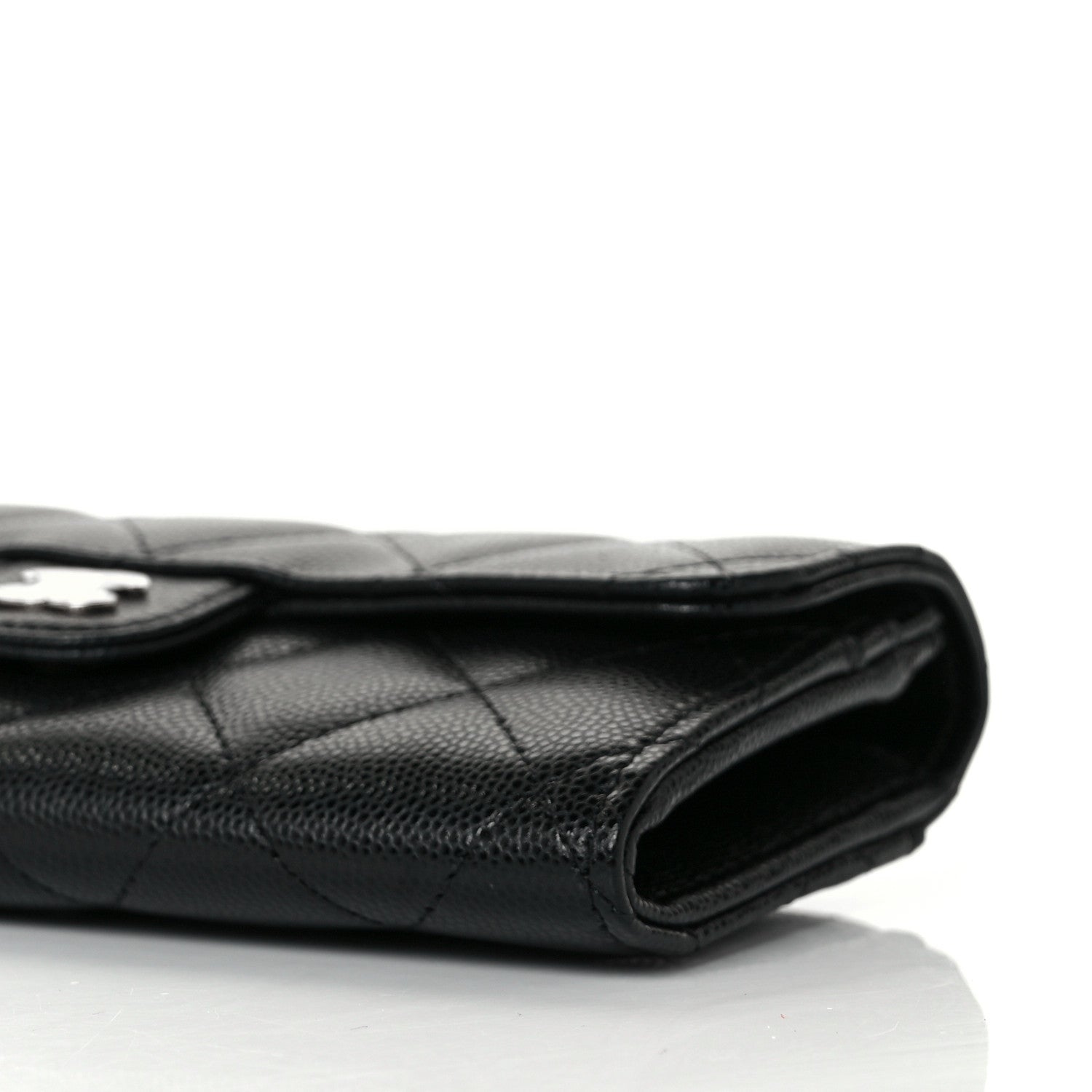 Chanel Caviar Quilted Medium Gusset Flap Wallet Black 9 of 10