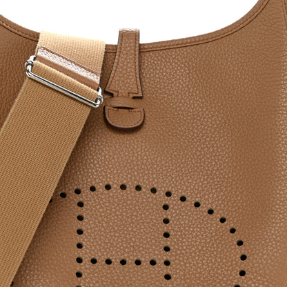 Hermes Taurillon Clemence Evelyne III PM Biscuit 8 of 12
