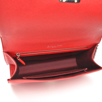 Christian Dior Grained Calfskin Medium Diorama Flap Bag Red 6 of 10