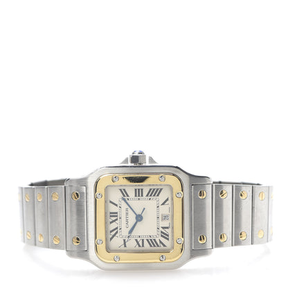 Cartier Stainless Steel 18K Yellow Gold 29mm Santos De Galbee Quartz Watch 3 of 6