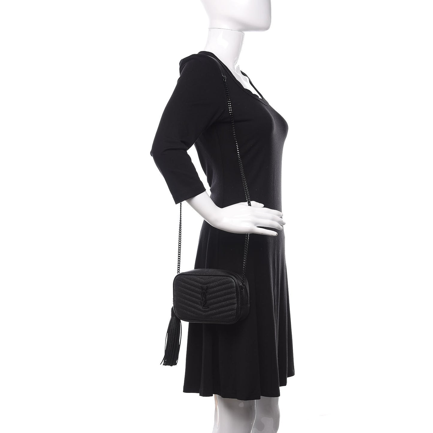Grain De Poudre Matelasse Monogram Mini Lou Camera Bag Black