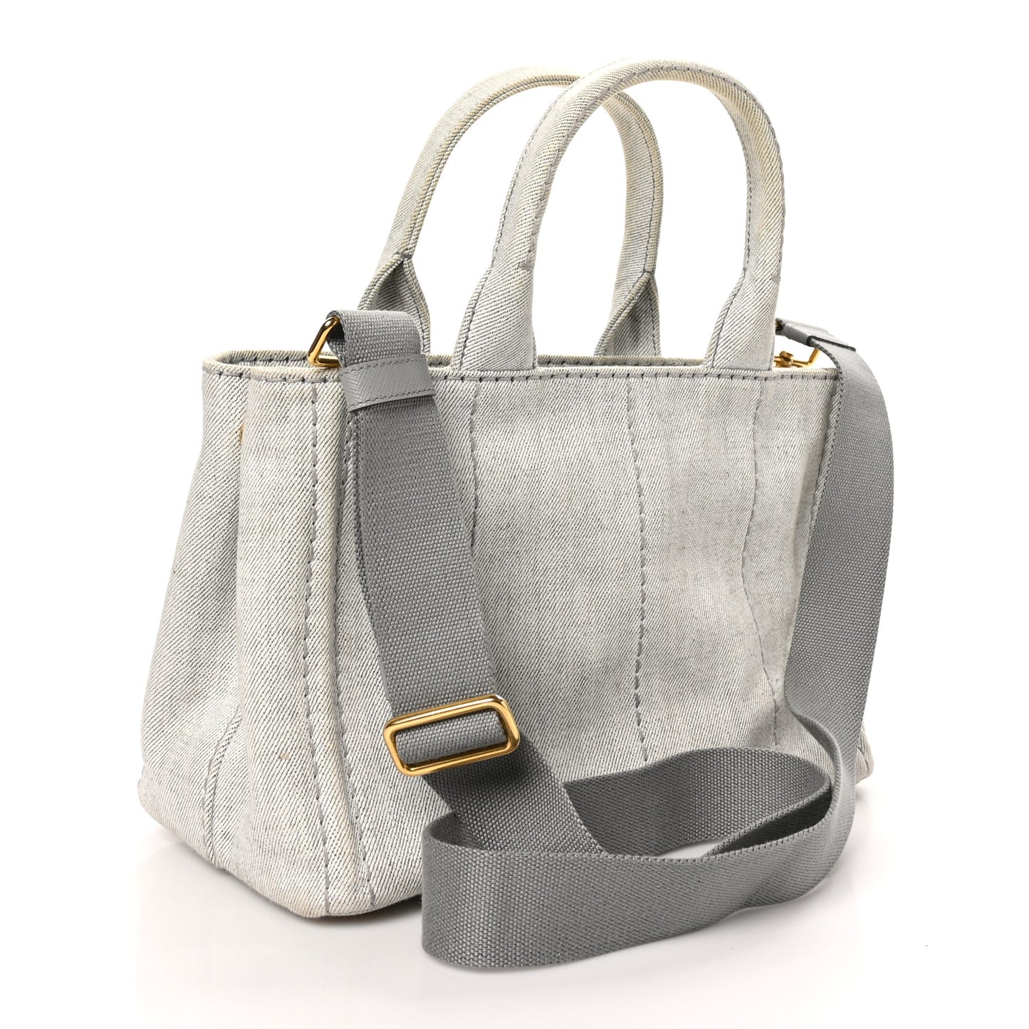 Denim Small Logo Tote Bianco