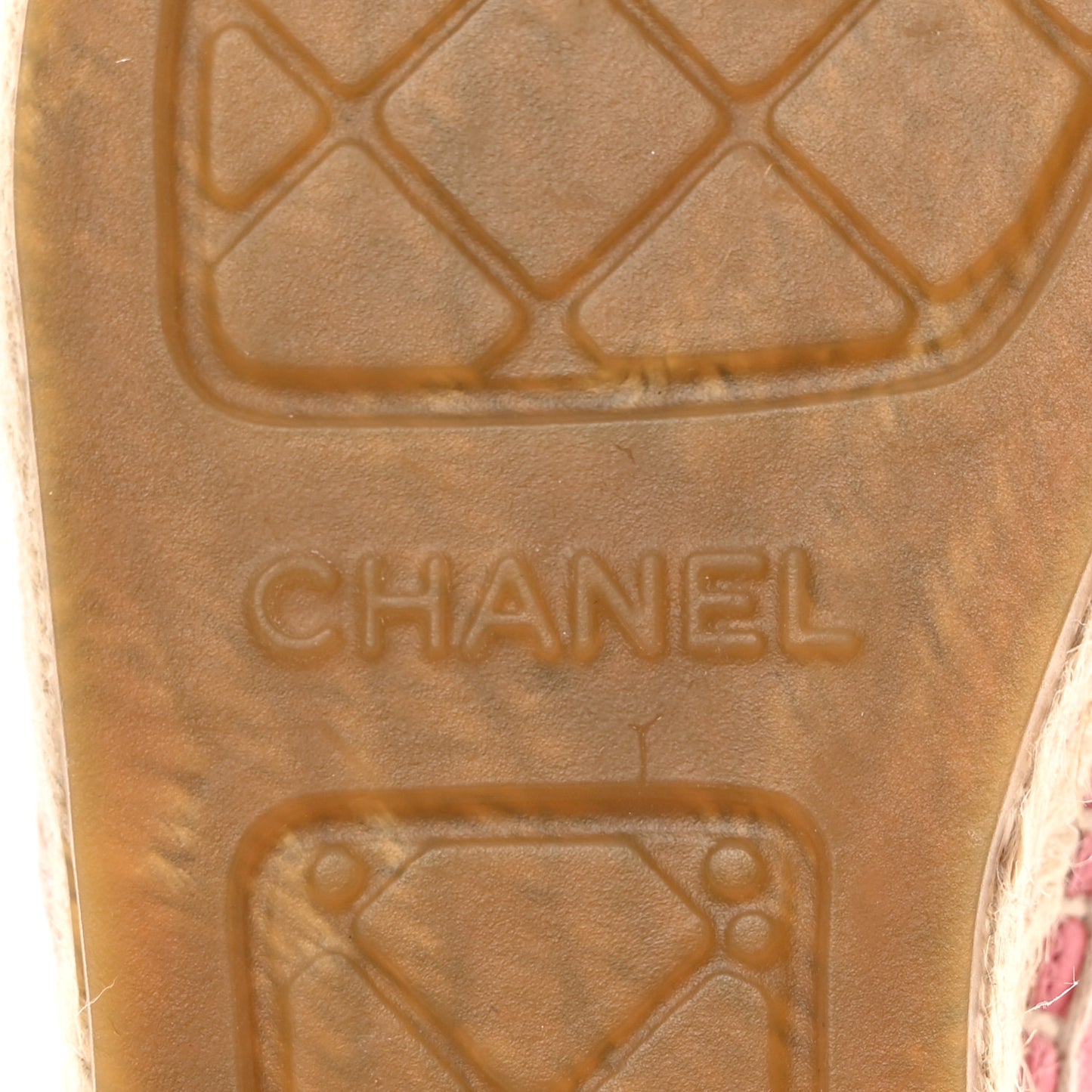 Lambskin Quilted CC Chain Espadrilles 38 Pink Red