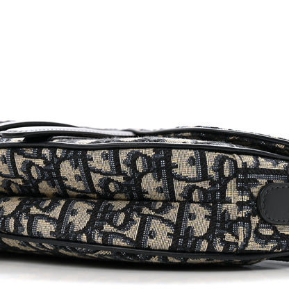 Christian Dior Oblique Saddle Bag With Strap Blue 10 of 11