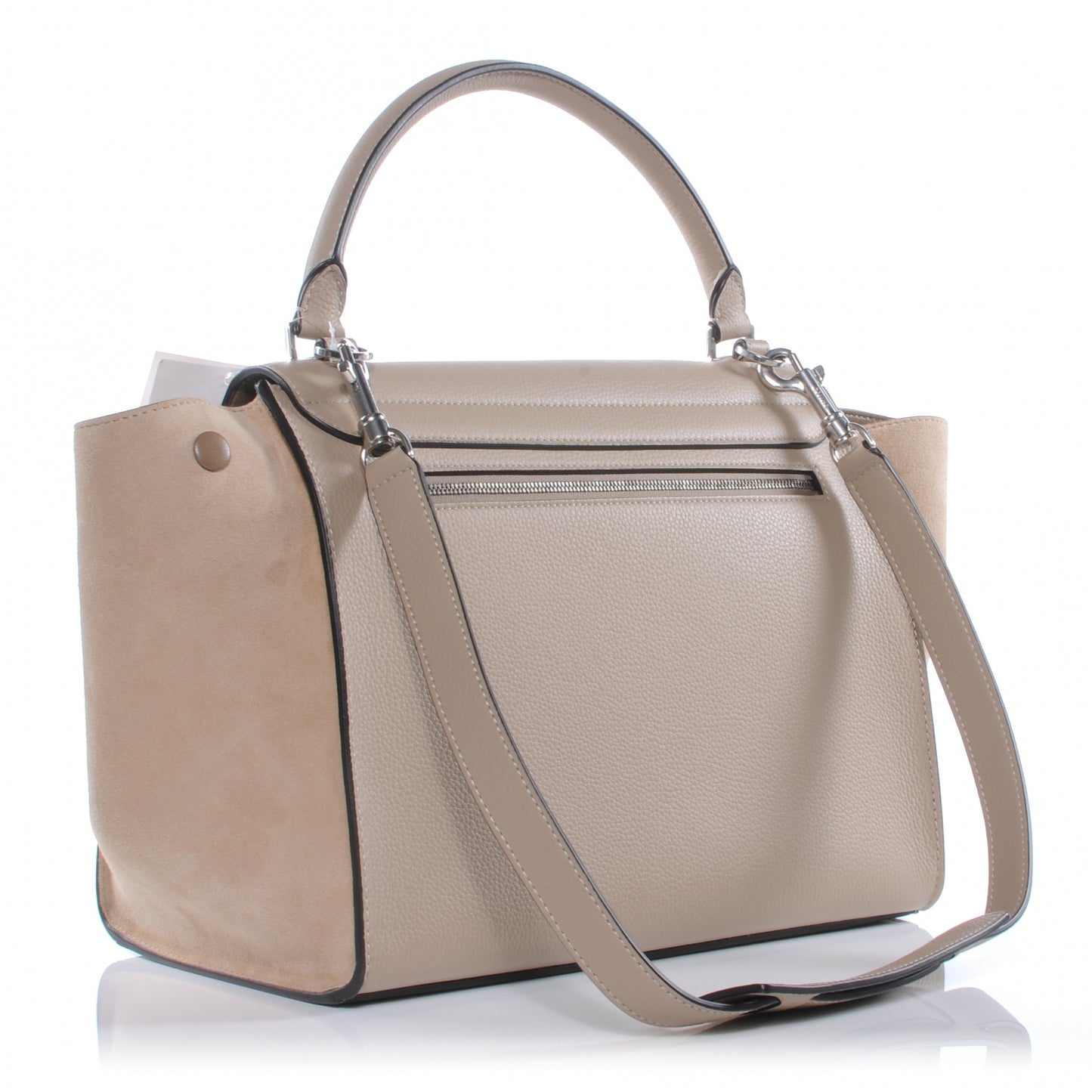 Calfskin Suede Small Trapeze Dune