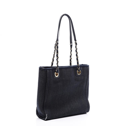 Chanel Denim Mini Deauville Tote Dark Blue 2 of 10