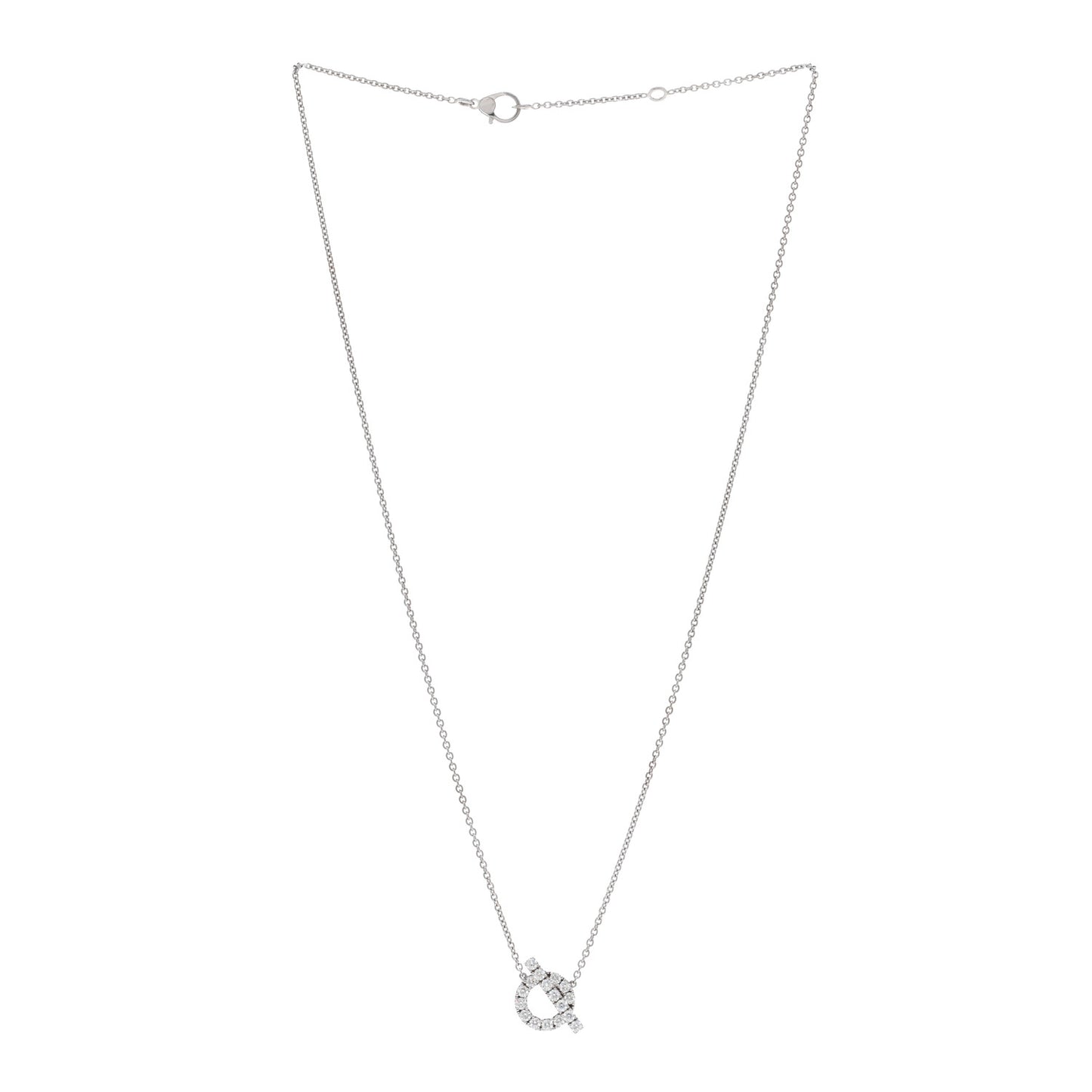 18K White Gold Diamond Finesse Pendant Necklace