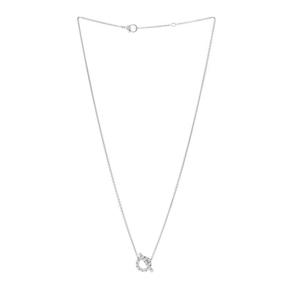 Hermes 18K White Gold Diamond Finesse Pendant Necklace 3 of 5