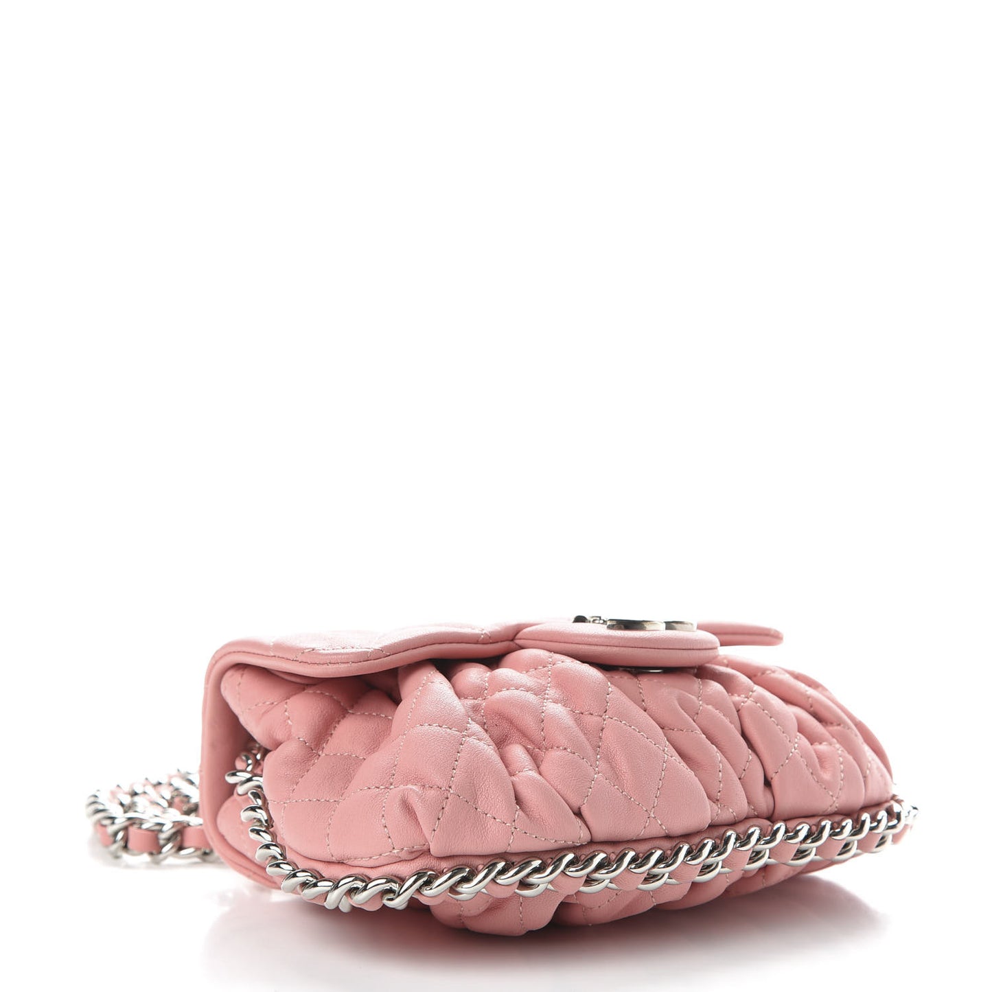 Washed Lambskin Quilted Mini Chain Around Messenger Pink