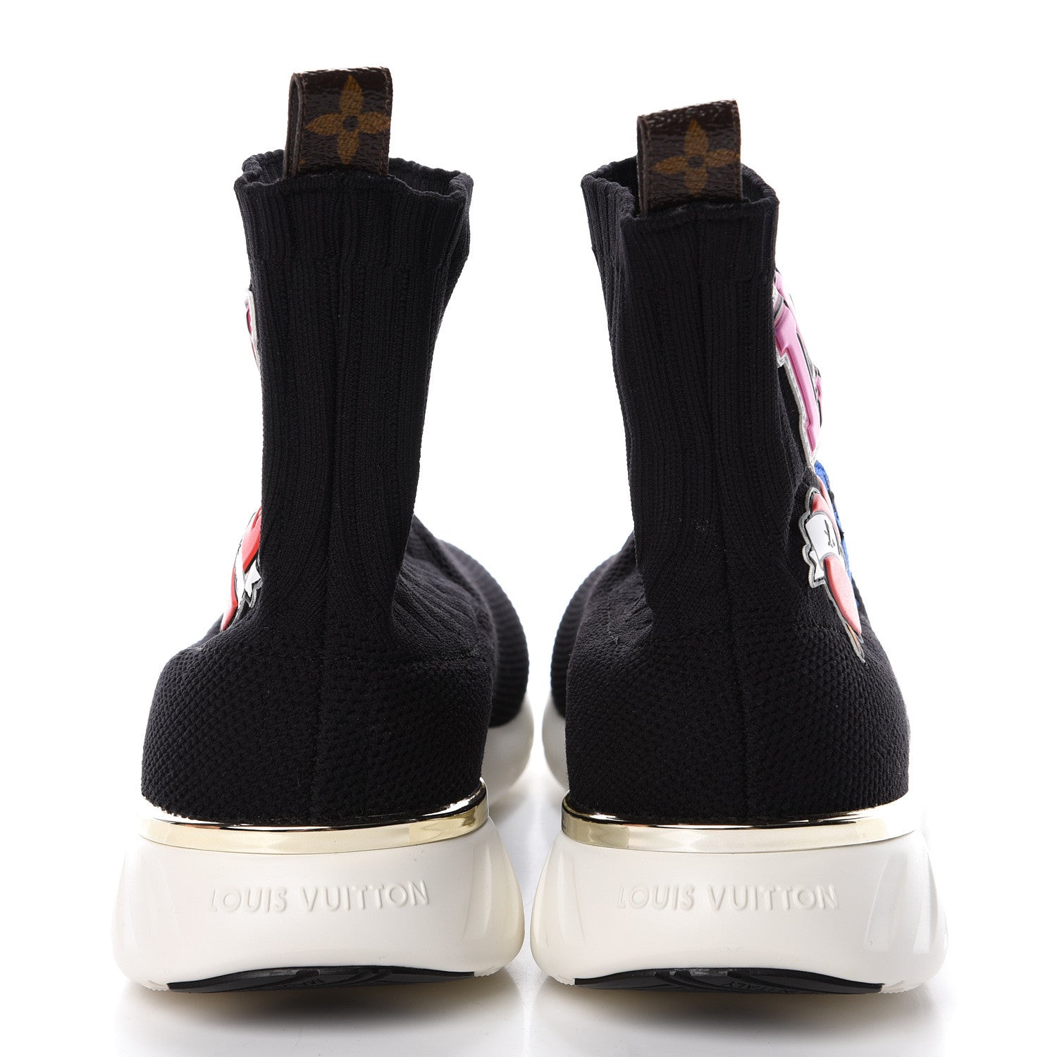 Louis Vuitton Stretch Fabric LV Black Heart Sock Sneaker 40 Black 5 of 10