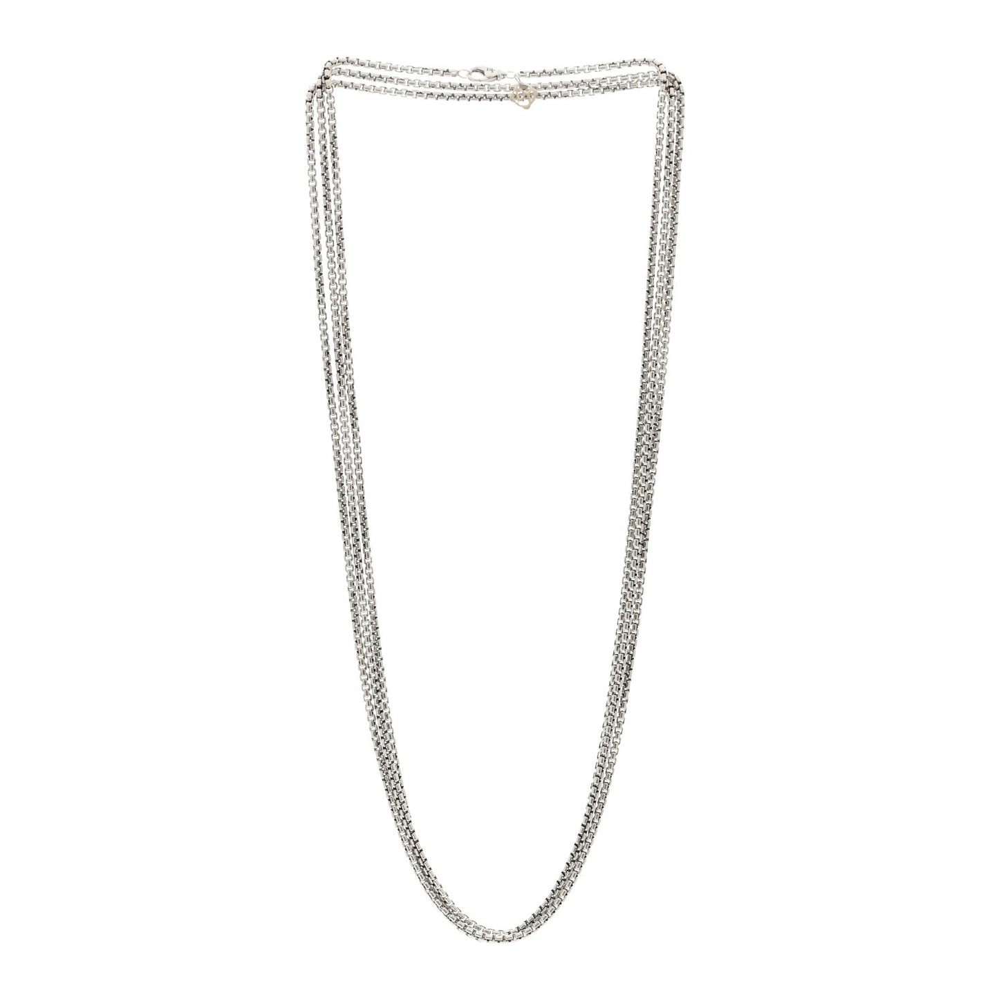 Sterling Silver 14K Yellow Gold 2.7mm Box Chain Necklace 72"