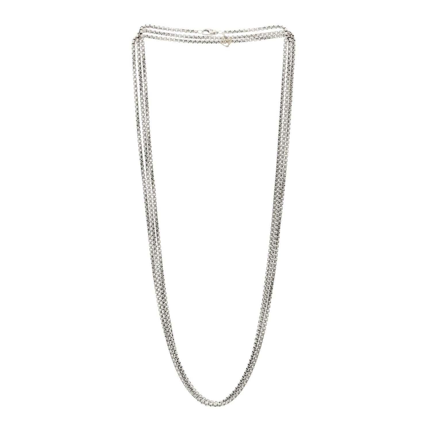 David Yurman Sterling Silver 14K Yellow Gold 2.7mm Box Chain Necklace 72" 2 of 3