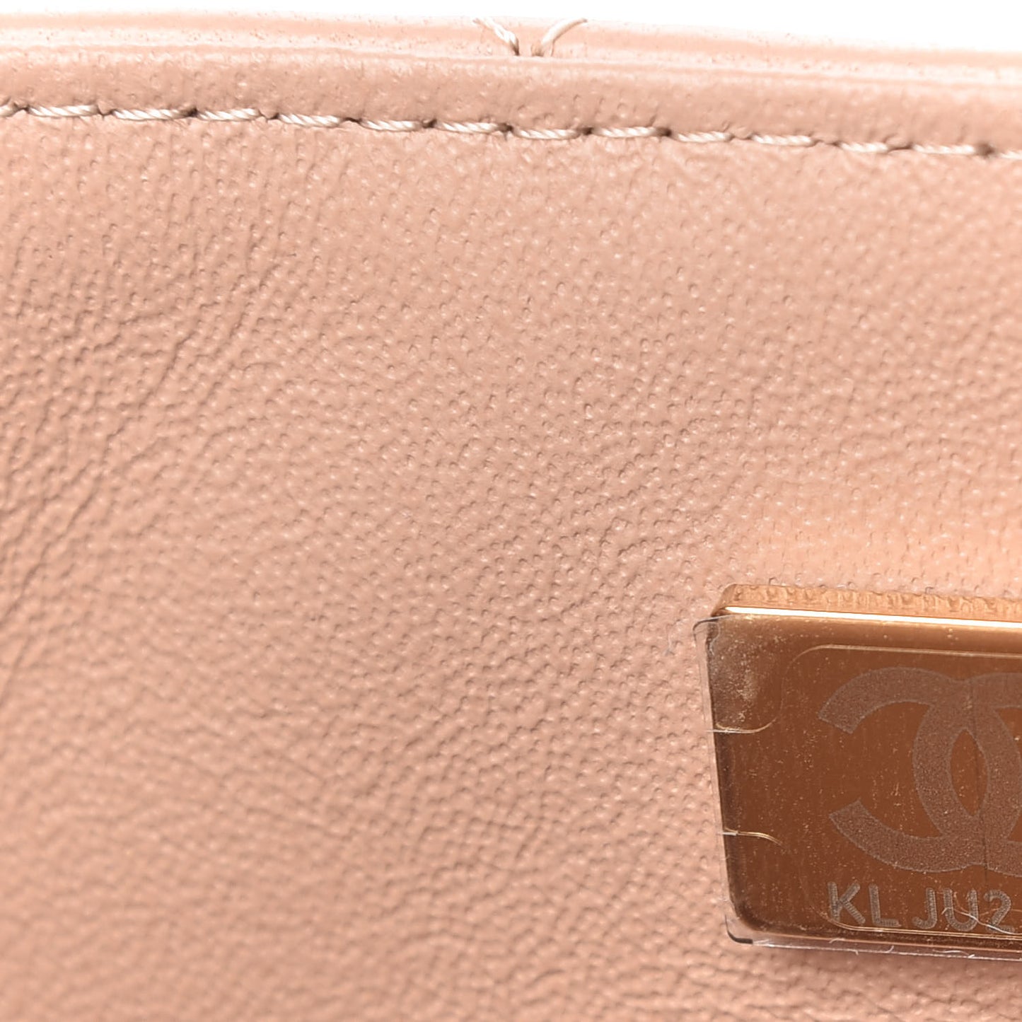 Lambskin Quilted Mini Top Handle Rectangular Flap Beige