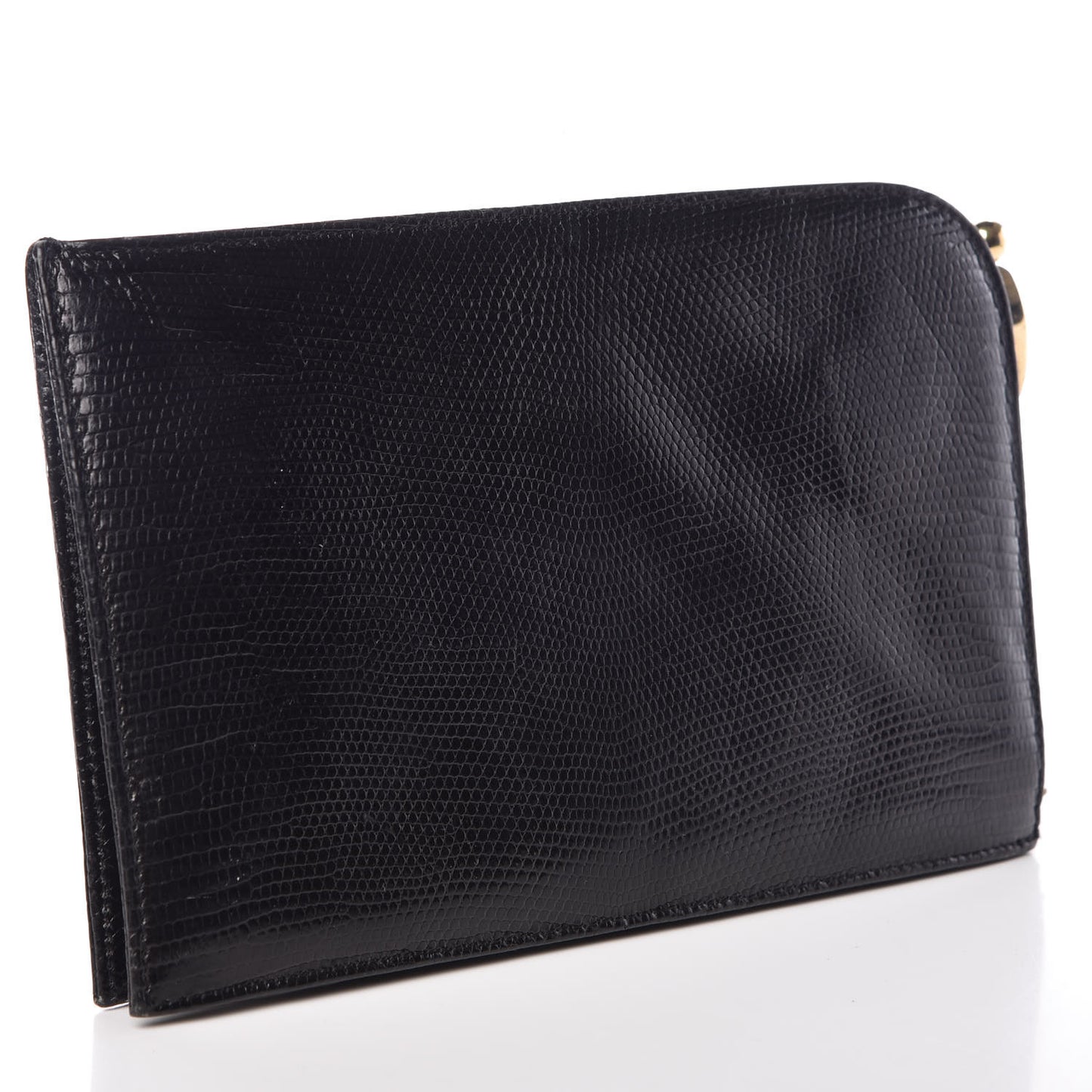 Lizard Crystal Snake Bangle Clutch Black