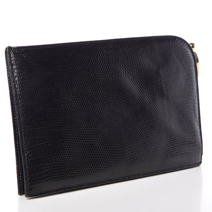 Valentino Garavani Lizard Crystal Snake Bangle Clutch Black 3 of 15