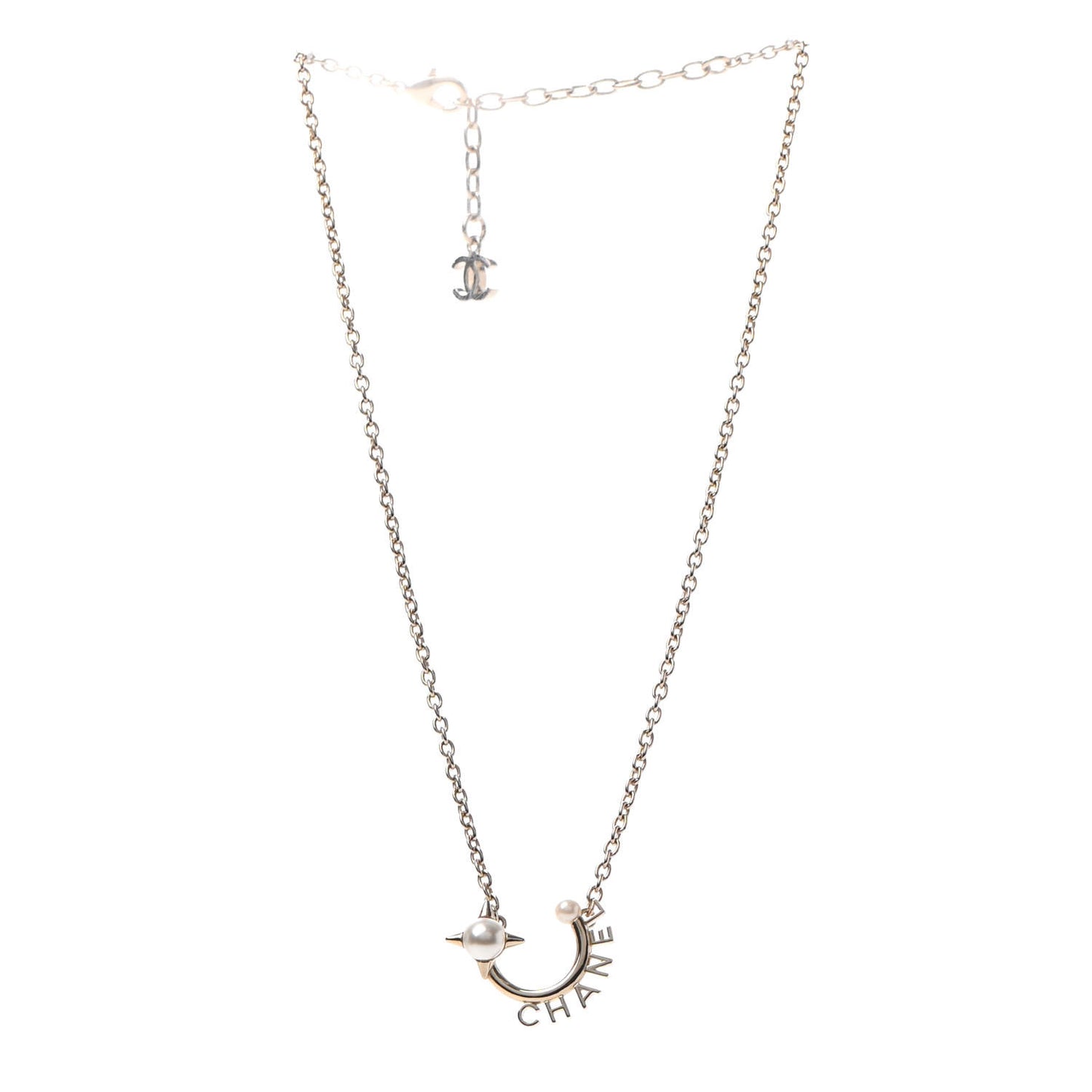 Pearl Logo Necklace Gold