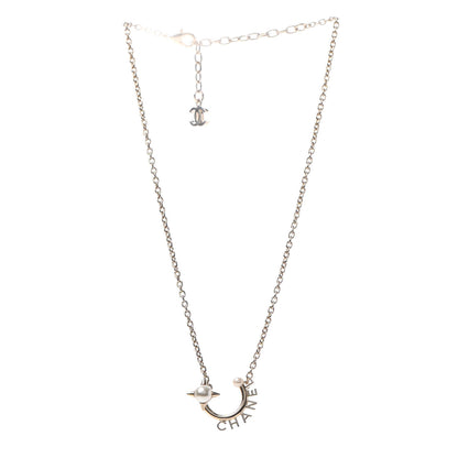 Chanel Pearl Logo Necklace Gold 2 of 4