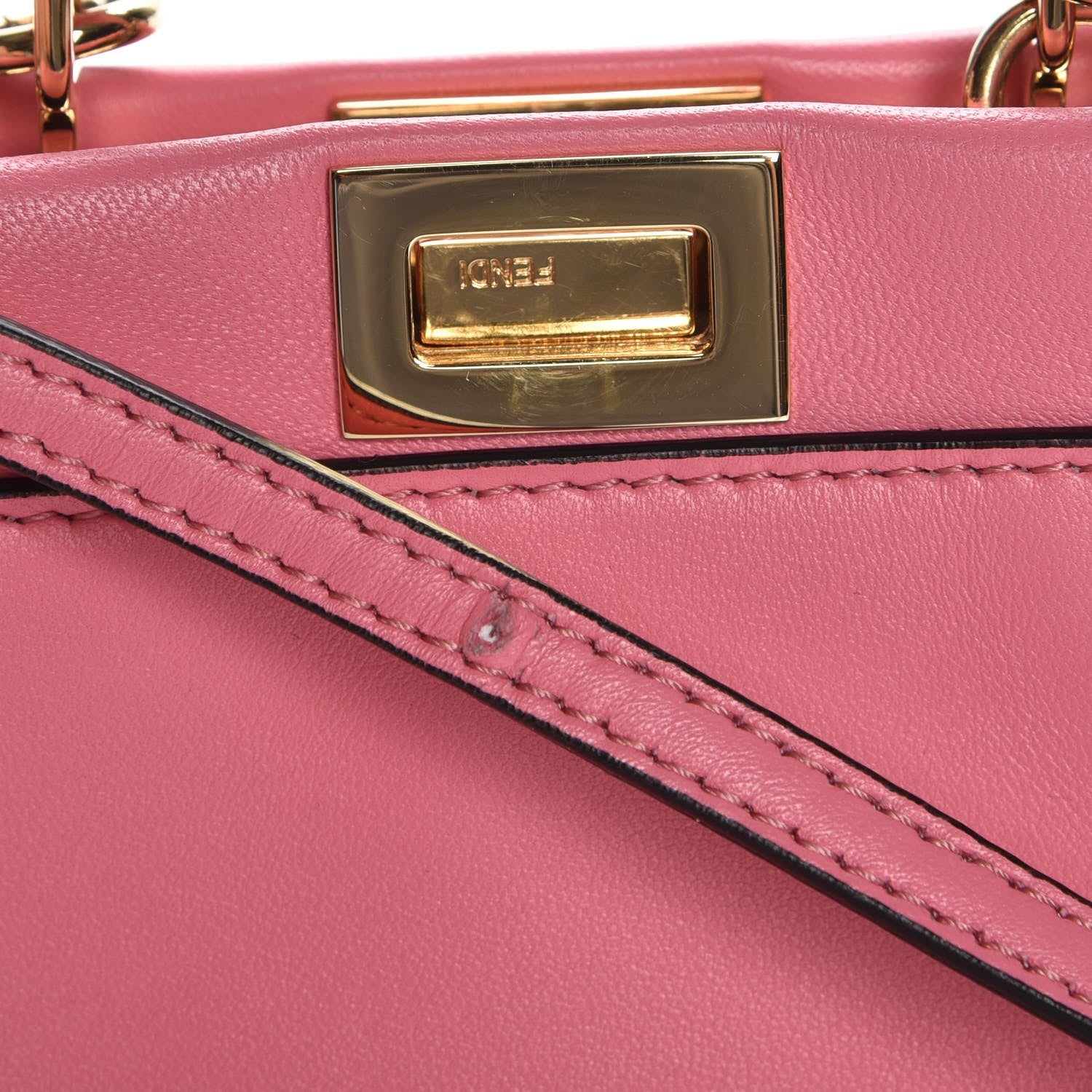Fendi Shiny Nappa Micro Peekaboo Iconic Satchel Rosa Fluo 9 of 10