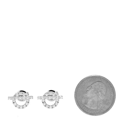 Hermes 18K White Gold Diamond Finesse Earrings 2 of 6