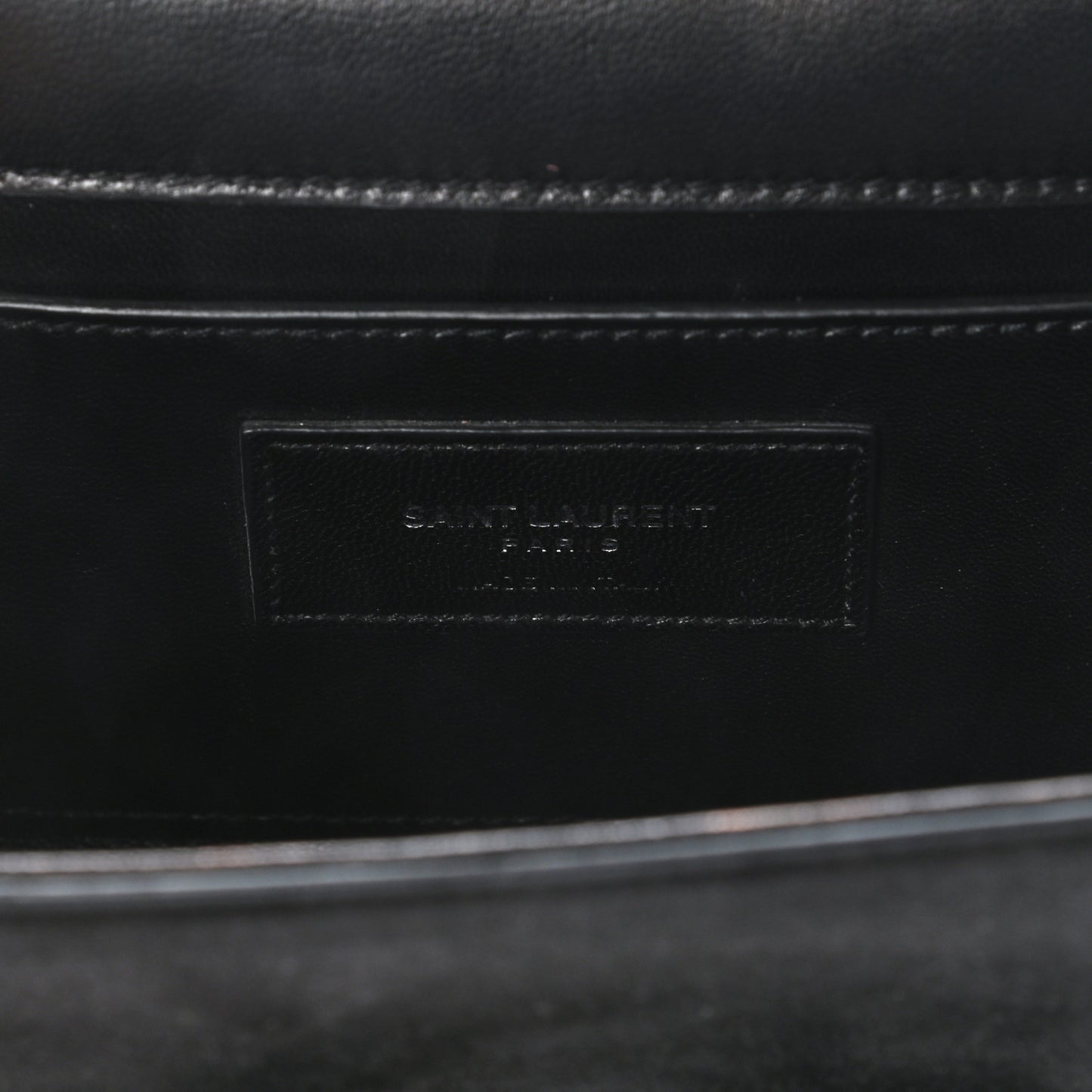 Suede Crystal Studded Small Classic Monogram Kate Tassel Satchel Black