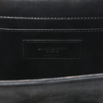 Saint Laurent Suede Crystal Studded Small Classic Monogram Kate Tassel Satchel Black 6 of 8