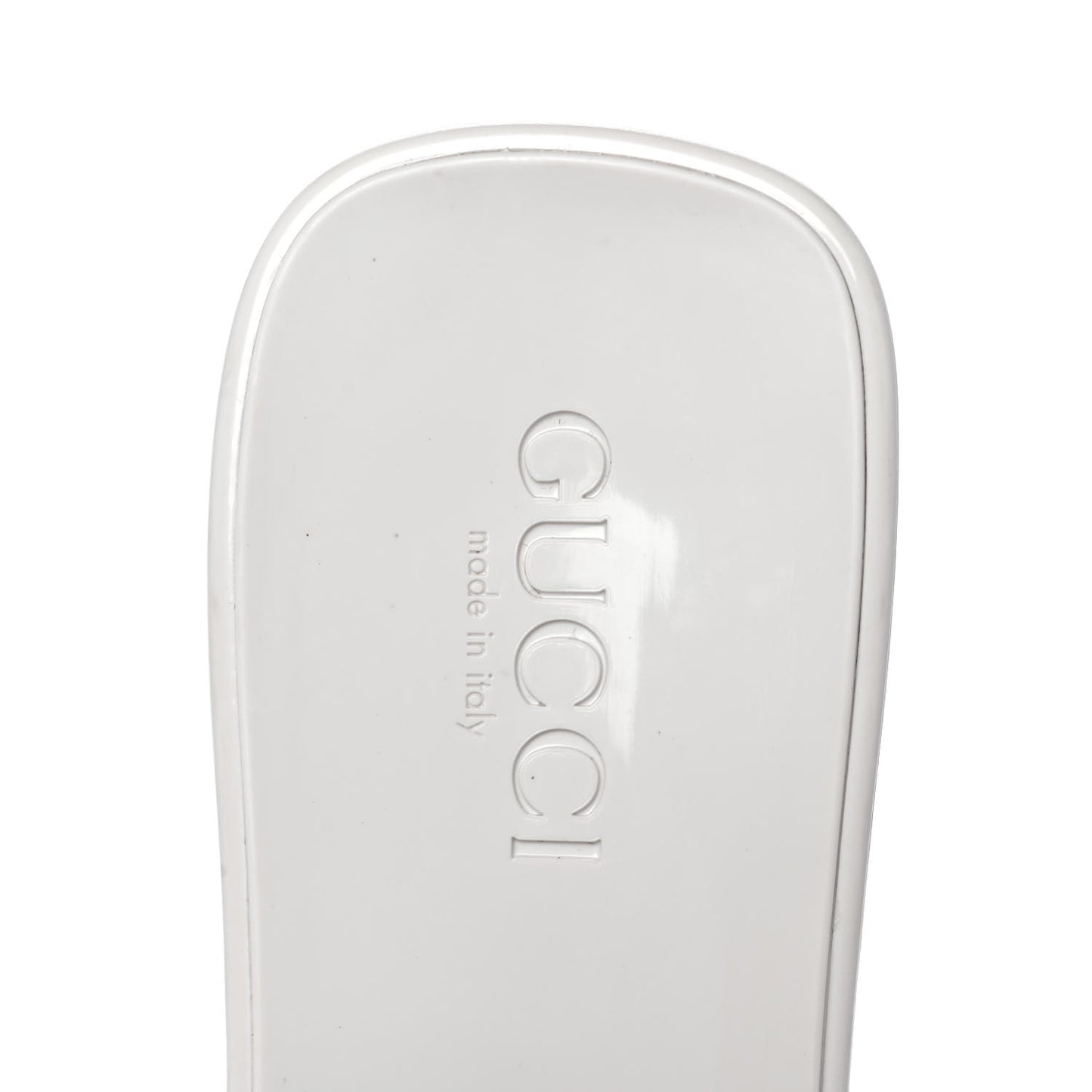 Rubber Gucci Logo Womens Platform 20/60mm Slide Sandals 40 Mystic White