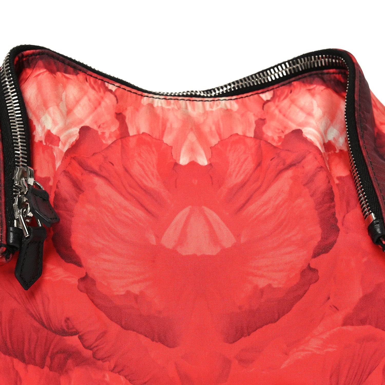 Alexander McQueen Silk Floral Print Clutch Red Multicolor 8 of 10
