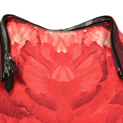 Alexander McQueen Silk Floral Print Clutch Red Multicolor 8 of 10