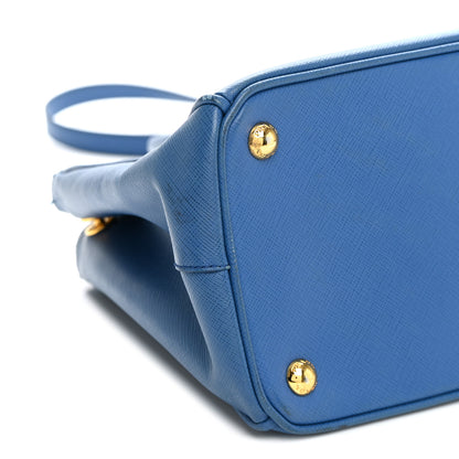 Prada Saffiano Small Galleria Double Zip Tote Azzurro 9 of 13
