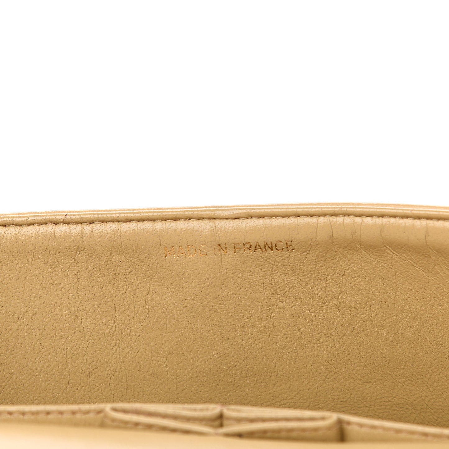 Lambskin Quilted Small Double Flap Beige