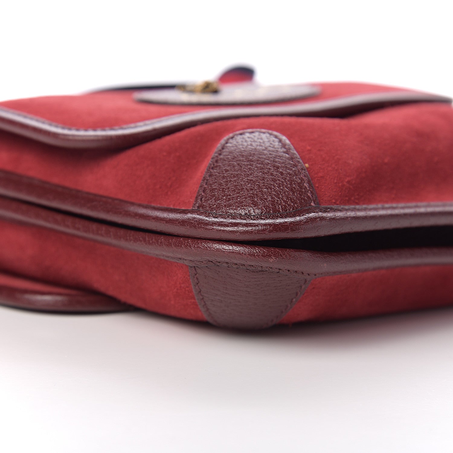 Gucci Suede Neo Vintage Web Small Messenger Bag Red 7 of 9