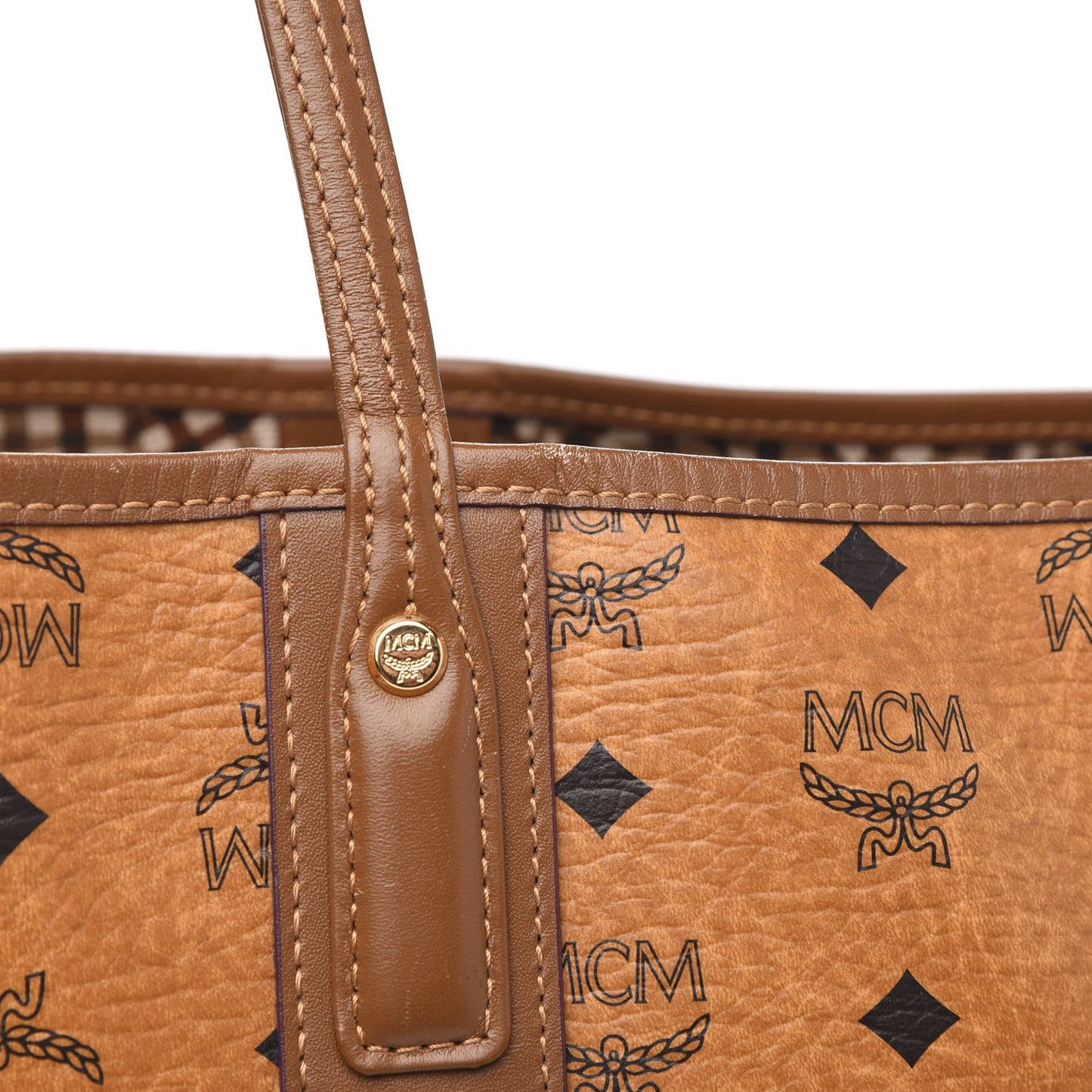Visetos Large Liz Reversible Shopper Tote Cognac