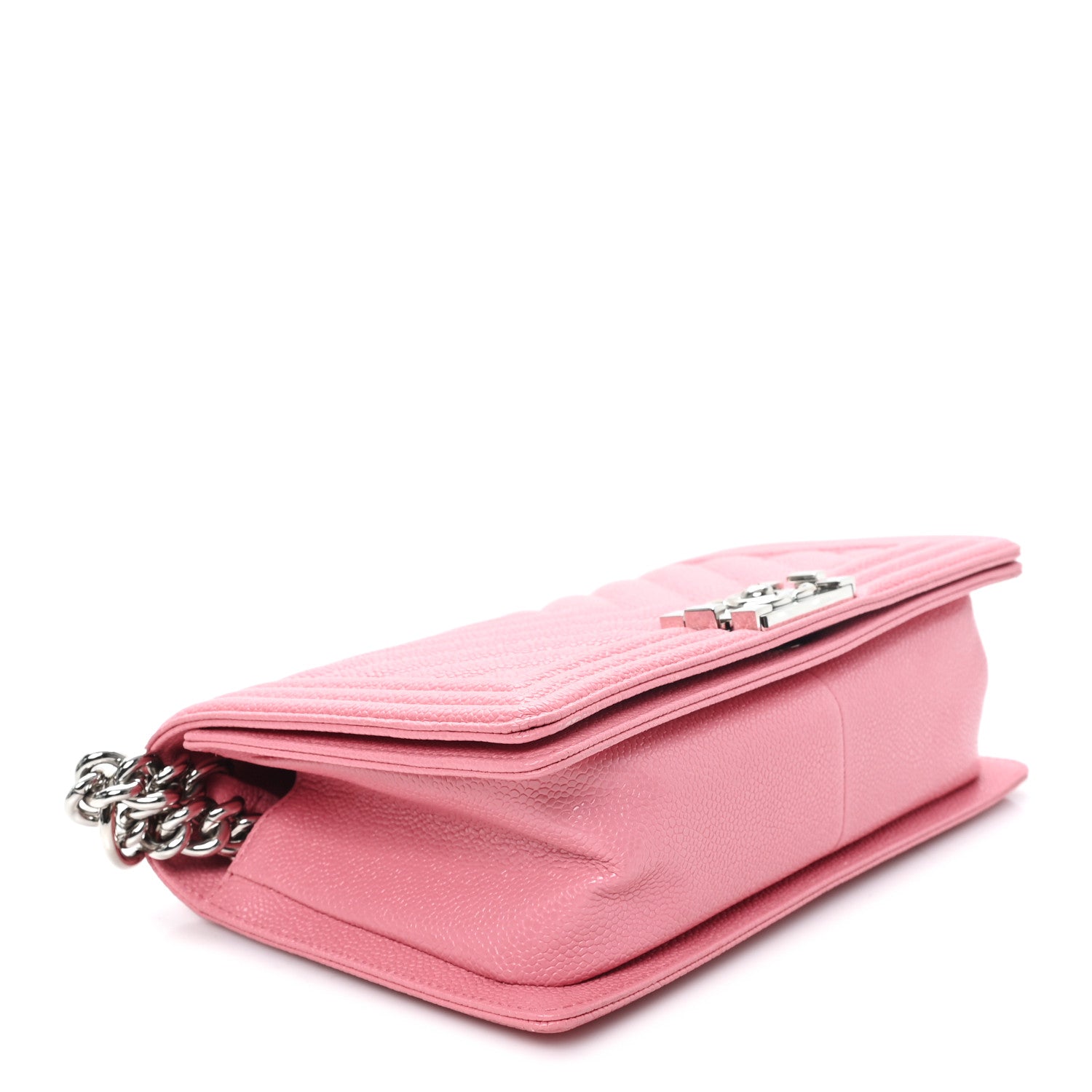 Chanel Caviar Chevron Quilted Medium Boy Flap Pink 4 of 11