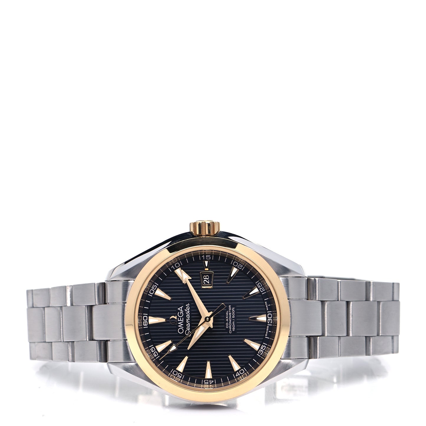 Stainless Steel 18K Yellow Gold 34mm Seamaster Aqua Terra Automatic Watch Black 231.20.34.20.01.004